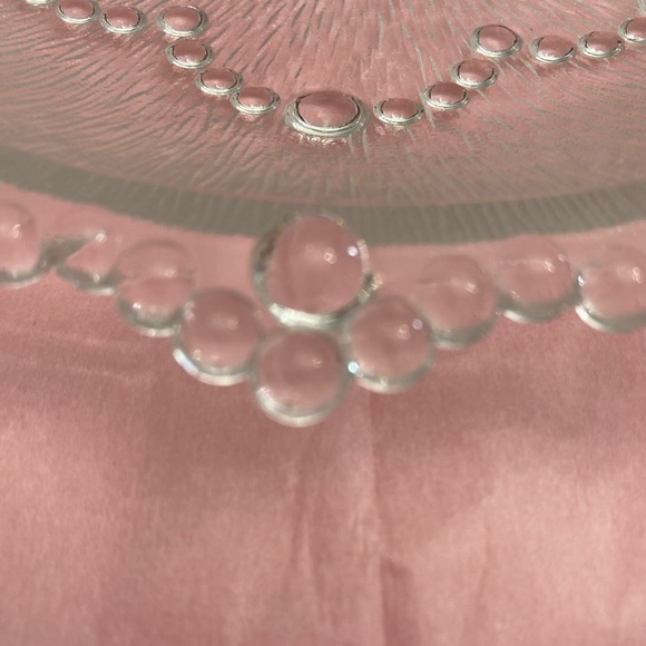 EUC Vtg Masserini Barocca Bubble and Textured Glass Dish Flower Shape on Bottom - Picture 10 of 13